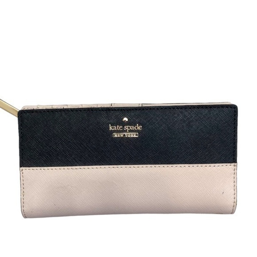 Kate spade black and cream colorblock wallet